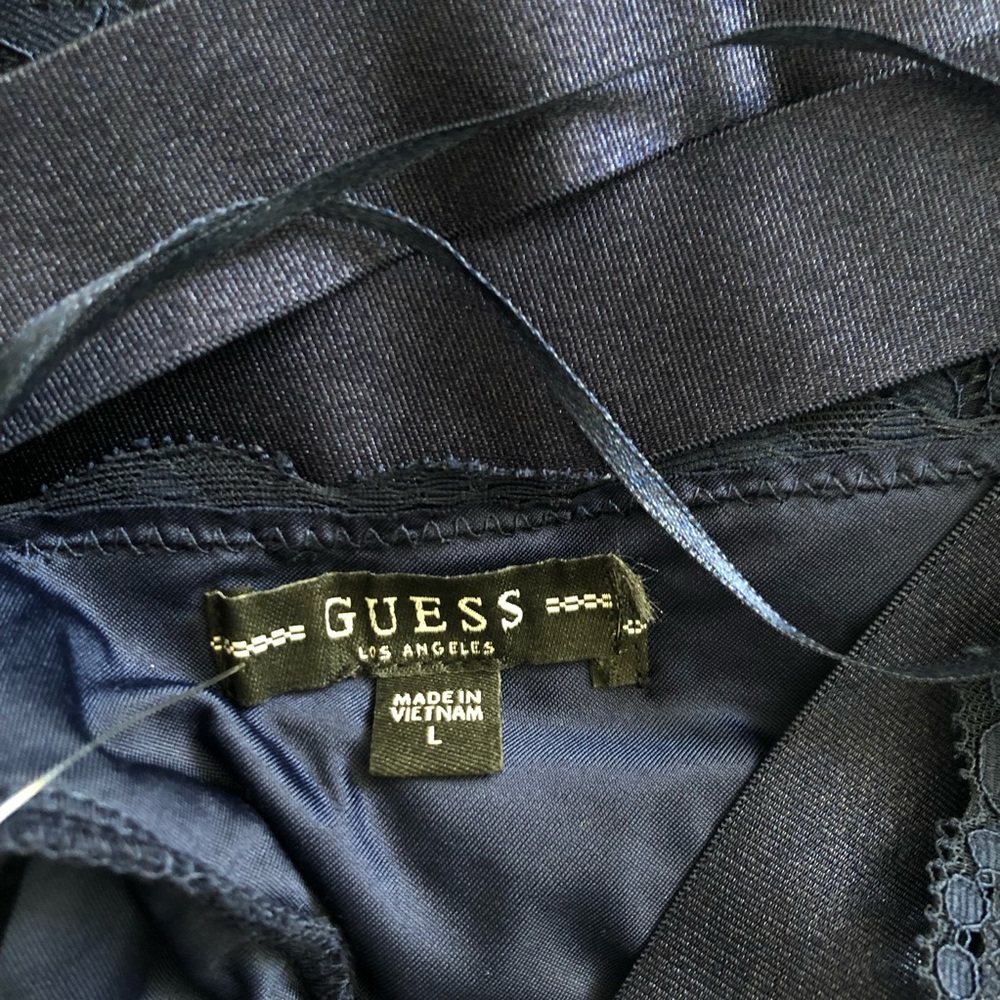 Guess Sleeveless Navy Lace Mini Dress - Picture 7 of 7
